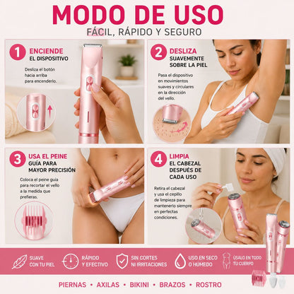 Depiladora Eléctrica 2 en 1 Para Mujer, De doble cabezal